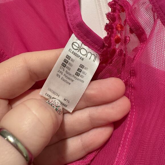 Elomi Matilda Unlined Plunge Bra Pink Underwire 40I - Picture 5 of 6